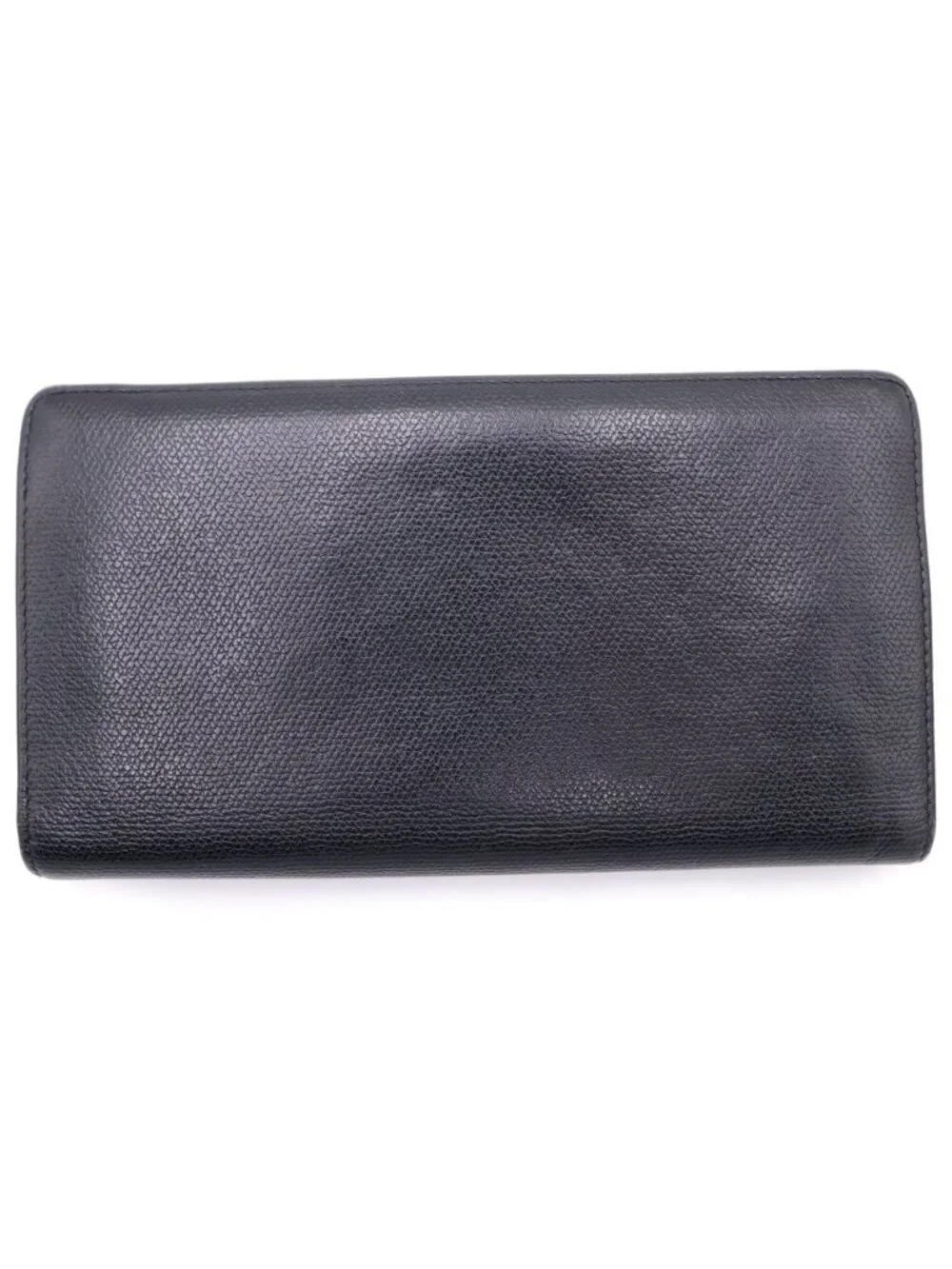 Chanel CC Logo Coco Button Leather Bifold Wallet Black